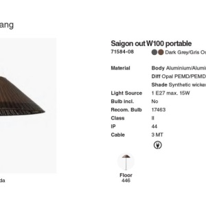 Lampa/Pendul portabil iluminat exterior decorativ SAIGON hole cap W100 gri/maro 217724 universul-luminii.ro