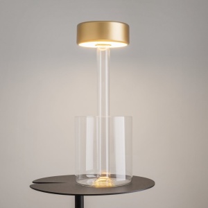 Lampa portabila cu baterii cu baza in forma de vaza AI design auriu/ transparent 231094 universul-luminii.ro