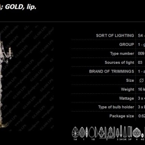 Lampadar 3 brate cristal Bohemia S41 009/03/1-A - Img 5