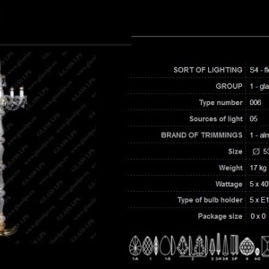 Lampadar 5 brate cristal Bohemia S41 006/05/1-A - Img 5
