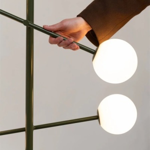 Lampadar cu 4 globuri sticla si metal verde Copenhagen 248444 universul-luminii.ro