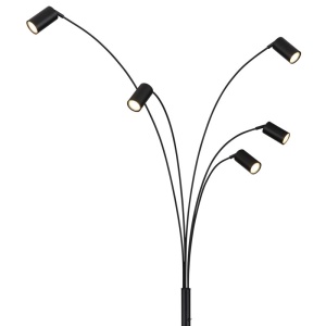 Lampadar cu 5 spoturi directionabile metal negru ROBBY 249354 universul-luminii.ro