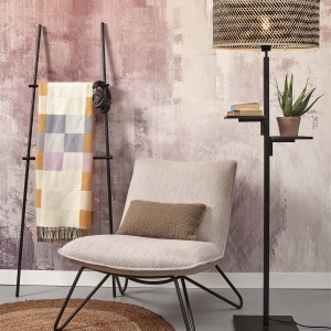 Lampadar eco din bambus cu polita Java black/50x22, bl/nat 62924 universul-luminii.ro