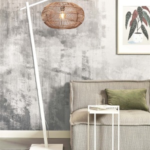 Lampadar eco din bambus cu ratan Madeira white/48cm, nat 213354 universul-luminii.ro