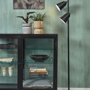 Lampadar, Lampa de podea cu doua spoturi directionabile Bremen negru 200754 universul-luminii.ro