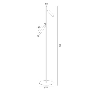 Lampadar, lampa de podea design modern TORRE negru 107794 universul-luminii.ro