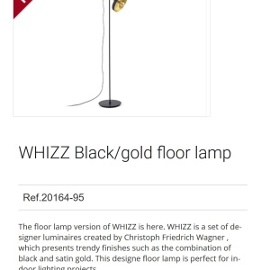 Lampadar / Lampa de podea design modern WHIZZ negru/auriu 91874 universul-luminii.ro