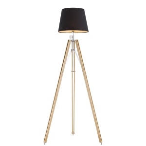Lampadar/Lampa de podea eleganta cu trepied lemn natur ASTER