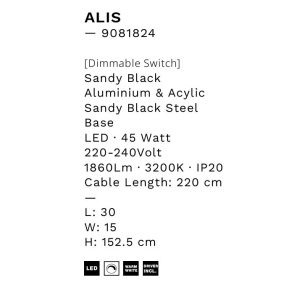 Lampadar, Lampa de podea LED design modern Alis 169344 universul-luminii.ro