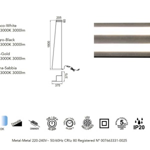 Lampadar/Lampa de podea LED design modern MINIMAL 40W Gold - Img 5