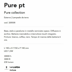 Lampadar/Lampa de podea LED stil minimalist Pure pt cafeniu 143474 universul-luminii.ro