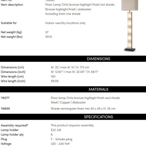 Lampadar, Lampa de podea LUX Ortiz 143754 universul-luminii.ro