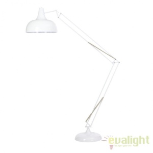 Lampadar, lampa de podea moderna, brat articulat, finisaj alb, GIANT-XL-W MUNO Design
