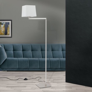 Lampadar/Lampa de podea pivotanta CARLTON nickel/alb 156524 universul-luminii.ro