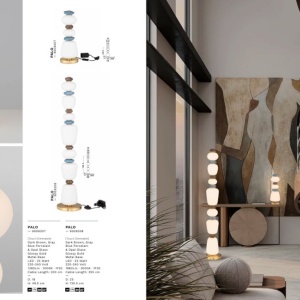 Lampadar LED decorativ ceramica maro, albastru, alb, PALO 168804 universul-luminii.ro