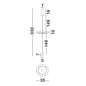 Lampadar LED suspendat de tavan OLOS, H-330cm 158394 universul-luminii.ro