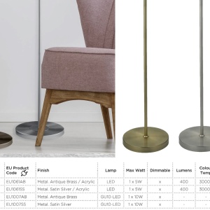 Lampadar modern directionabil design minimalist Fusion EU1007SS SRT 74534 universul-luminii.ro