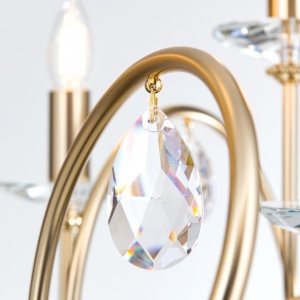 Lampadar stil clasic cu cristale Swarovski Giada auriu mat 178894 universul-luminii.ro