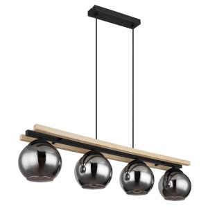 Lustra 4L design industrial CONNI negru, natur 134584 universul-luminii.ro