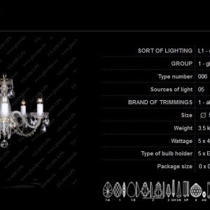 Lustra 5 brate cristal Bohemia L11 006/05/1-A - Img 4
