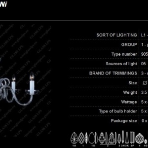 Lustra 5 brate cristal Bohemia L11 905/05/3-H - Img 2
