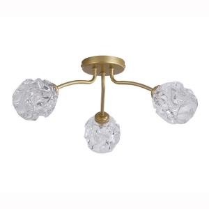 Lustra aplicata 3 becuri metal auriu Astral