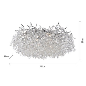 Lustra aplicata design magnific, crom, diametru 80cm, RICICLE - Img 6