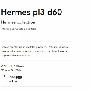 Lustra aplicata design modern Hermes pl3 d60 alama/alba 128364 universul-luminii.ro