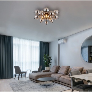 Lustra aplicata design modern UDO 3L negru/fumuriu - Img 2