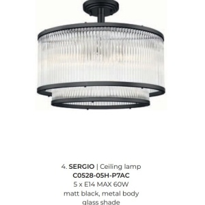 Lustra aplicata eleganta design modern SERGIO negru mat - Img 3