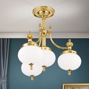 Lustra aplicata eleganta stil clasic Nostalgie 4L alama lucios/opal 241524 universul-luminii.ro
