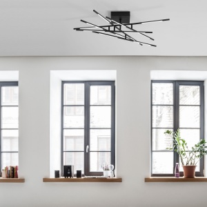 Lustra aplicata LED design modern RACCIO negru 75714 universul-luminii.ro
