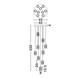 Lustra aurie cu 9 pendule LED PHOS 630964 universul-luminii.ro