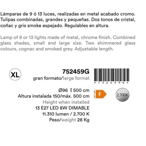 Lustra casa scarii XL cu 13 pendule Ovila H500 249964 universul-luminii.ro
