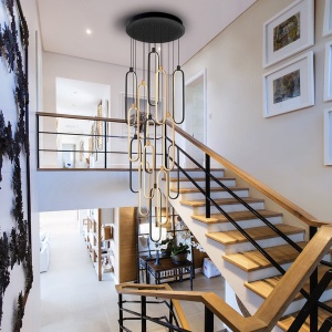 Lustra casa scarii XL cu 14 pendule LED si telecomanda Colette