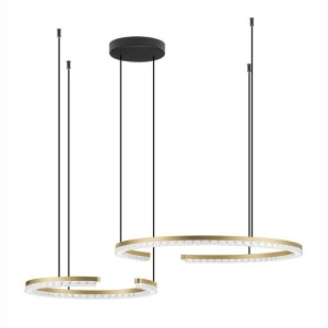 Lustra circulara aluminiu auriu GREAMY D-93cm