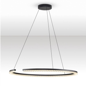 Lustra circulara aluminiu negru GREAMY D-85cm 623254 universul-luminii.ro