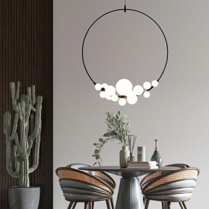 Lustra circulara cu 14 de surse de lumina ROCIO negru 598084 universul-luminii.ro