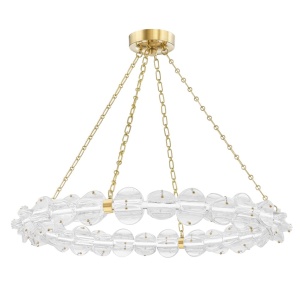 Lustra Circulara, Sticla Texturata, Design Lux, Auriu, Lindley