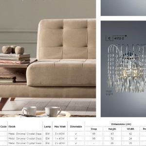 Lustra cristal suspendata design elegant Waterfall 3L 4173-3 SRT - Img 4