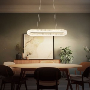 Lustra cristale din sticla LED CCT cu telecomanda LAUREL - Img 4