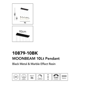 Lustra cu 10 pendule LED design modern Moonbeam 158734 universul-luminii.ro