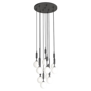 Lustra cu 10 pendule pentru tavane inalte, hol, casa scarii Ero X negru 40 - Img 2