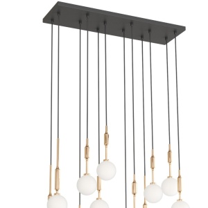 Lustra cu 12 pendule Ero XII Auriu 80x25 - Img 3