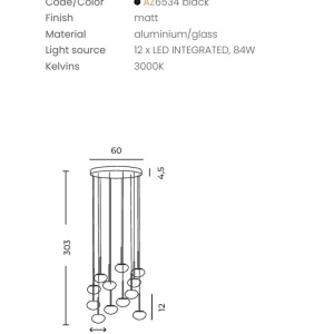Lustra cu 12 pendule LED SERENITY - Img 7