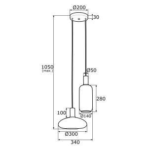Lustra cu 2 Pendule design modern SAGUNTO 102964 universul-luminii.ro
