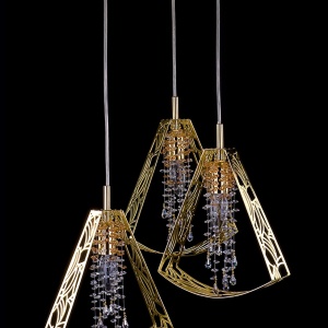 Lustra cu 3 pendule cu model design minimalist SWING 03-CH+ Cristal Bohemia Exclusive - Img 3
