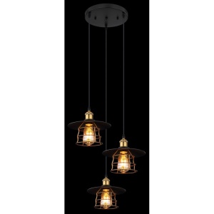 Lustra cu 3 pendule design clasic Viejo negru mat, cupru 33cm 113874 universul-luminii.ro