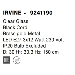 Lustra cu 3 pendule design modern IRVINE 104554 universul-luminii.ro