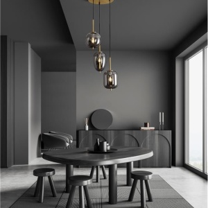 Lustra cu 3 Pendule design modern LATO auriu, fumuriu 134674 universul-luminii.ro